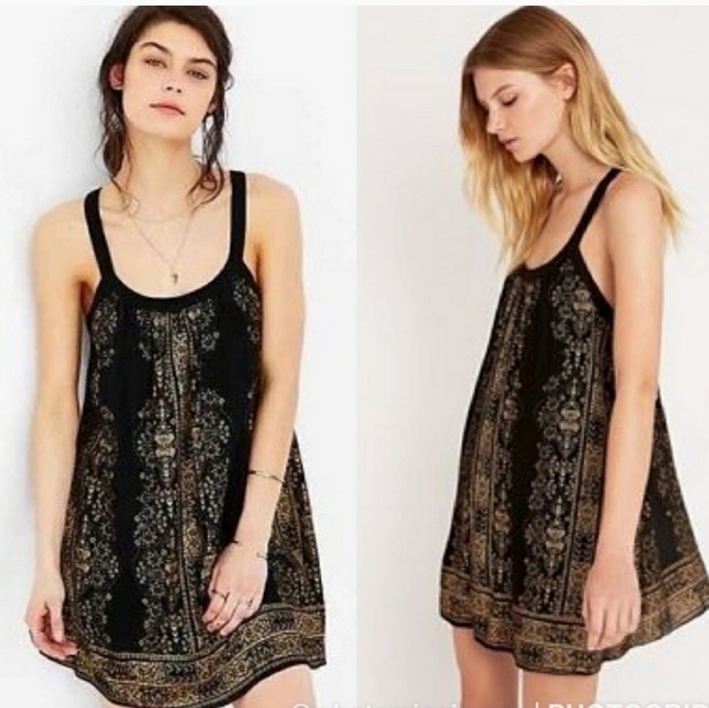 Anthropologie Bay frock dress trapeze dress a line gold accent summer vacation